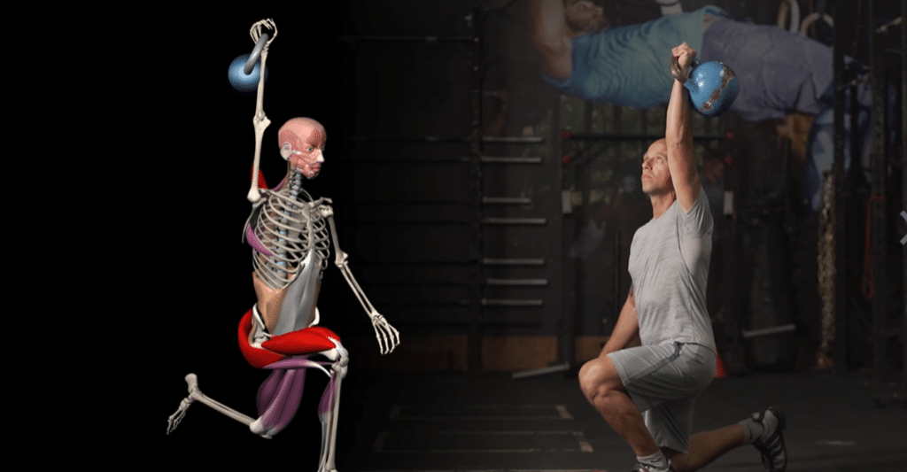Lunge and Press (Kettlebell)